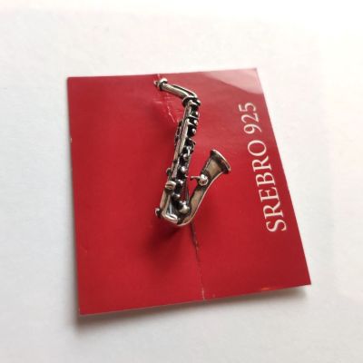  Saksofon - Sax - broszka SREBRO Pr.925 B039 Zebra Music - 2