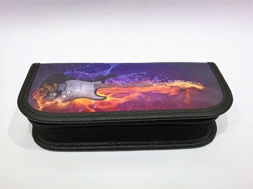 Zebra music piórnik muzyczny z elektryczną gitarą sztywny