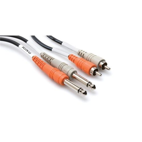 Hosa CPR-203 - Kabel 2 x TS 6.35mm - 2 x RCA, 3m (chinch - 2x jack mono)