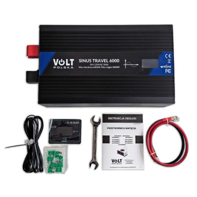 SINUS TRAVEL 6000 24/230V BLACK (3000W/6000VA) LCD + PILOT PRZETWORNICA NAPIĘCIA - 4