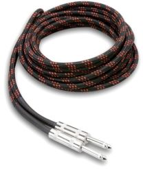 Hosa 3GT-18C5 - Kabel Gitarowy CLOTH Black/Red, 5.5m (jack-jack)