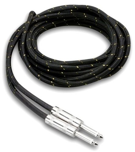 Hosa 3GT-18C4 - Kabel Gitarowy CLOTH Black/Gold, 5.5m (jack-jack)