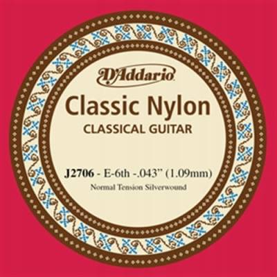 Struna nylonowa E-6 do gitary klasycznej D'Addario Classic Nylon J2706
