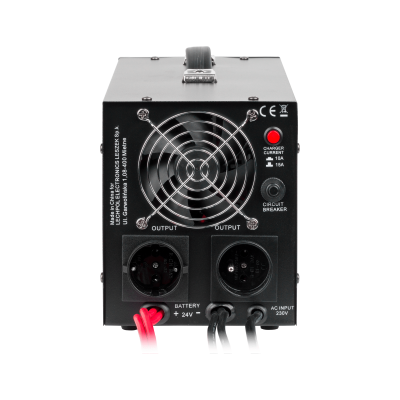 Zasilacz awaryjny KEMOT PROsinus-1500/24 przetwornica z czystym przebiegiem sinusoidalnym i funkcją ładowania 24V 230V 1500VA/1050W - kolor czarny - 3