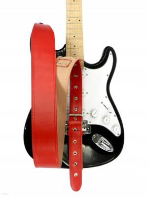 BELTI GS20 Z4 Skórzany pas do gitary pasek czerwony