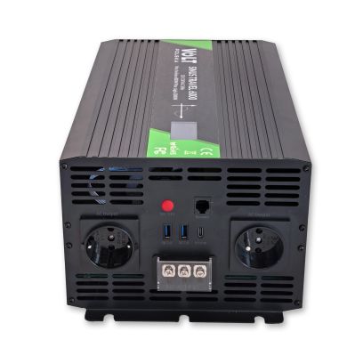 SINUS TRAVEL 6000 12/230V BLACK (3000W/6000VA) LCD + PILOT PRZETWORNICA NAPIĘCIA - 3
