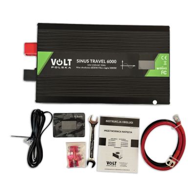 SINUS TRAVEL 6000 12/230V BLACK (3000W/6000VA) LCD + PILOT PRZETWORNICA NAPIĘCIA - 4