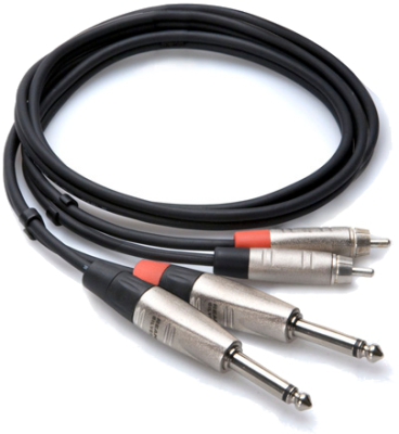 Hosa HPR-003X2 - Kabel PRO 2 x TS 6.35mm - 2 x RCA, 0,91m (2x jack-2x chinch)