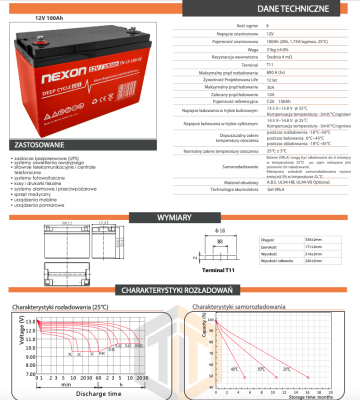 NEXON Akumulator VRLA GEL 12V 100Ah - 2