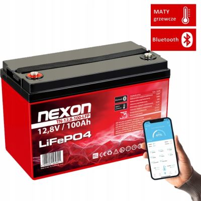 NEXON Akumulator LiFePO4 12,8V 100Ah BMS Mata Grzewcza + Bluetooth